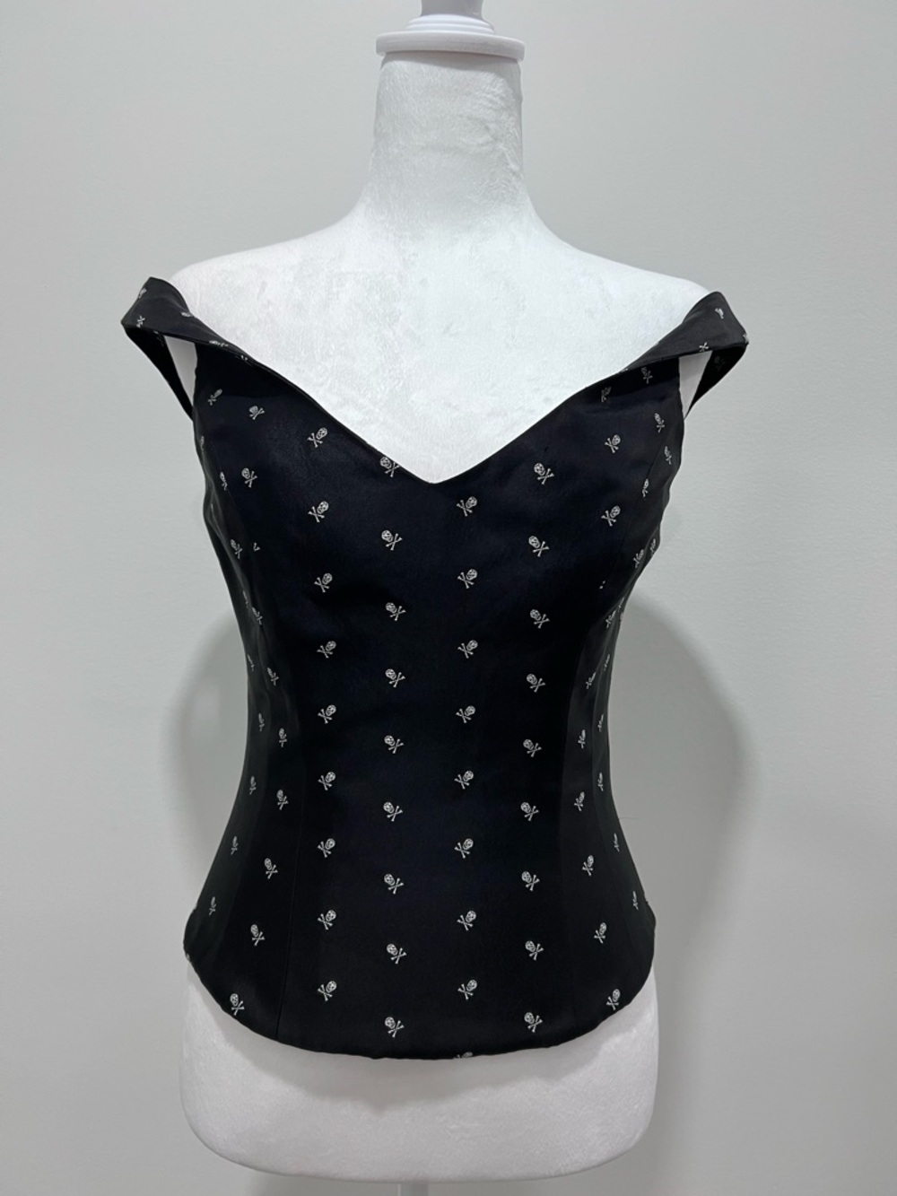 Vintage Ralph Lauren Rugby Off-Shoulder Silk Corset Top (Rare)